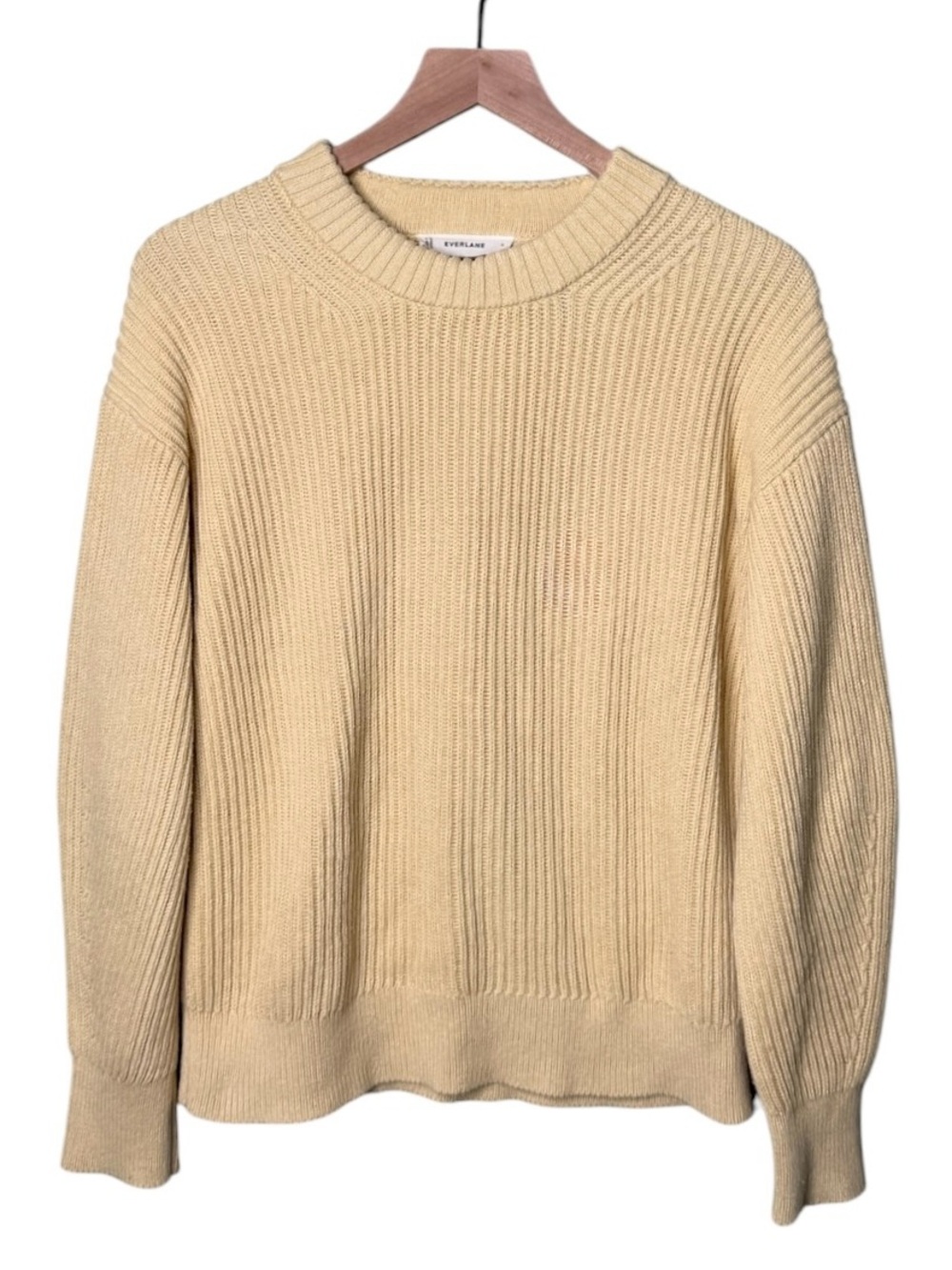 Everlane Organic Cotton Pullover Crewneck Sweater Butter Yellow Women’s Small